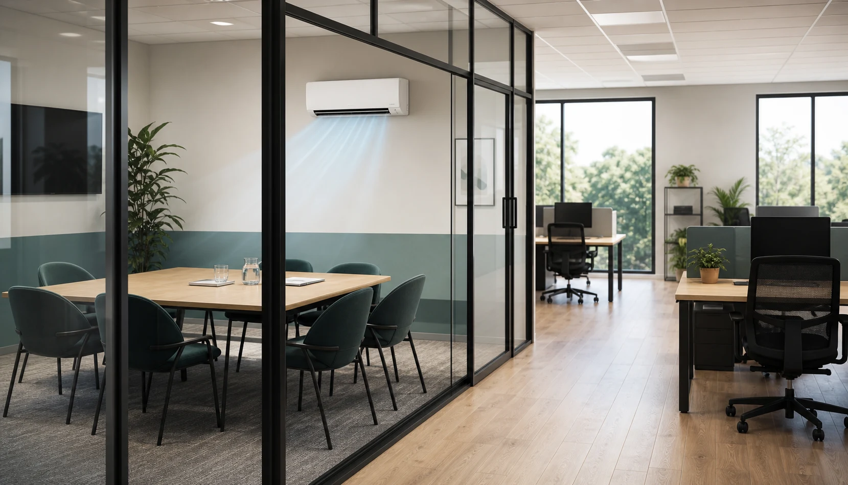 Office zoning and meeting room AC practical installation guide image for Trust AC customers