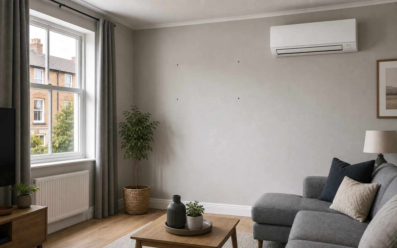 Guide video frame showing room and intended indoor wall